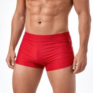 Andrew Christian S (28-31) Red Side Cinch Adjustable Swim Trunks Shorts 70114